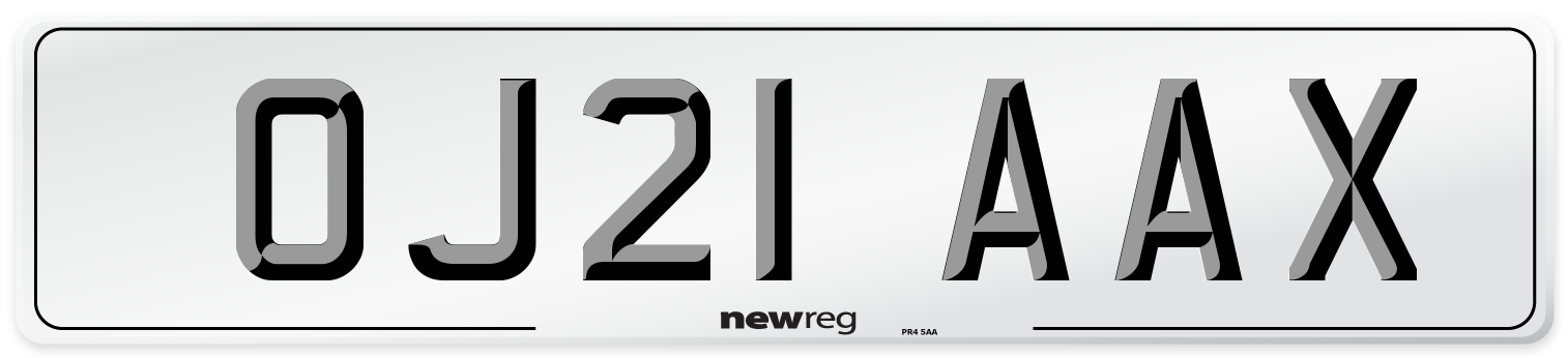 OJ21 AAX Number Plate from New Reg